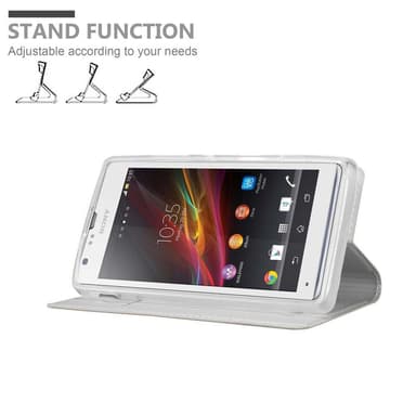 Sony Xperia SP Suojakuori Lompakkokotelo (Hopea)