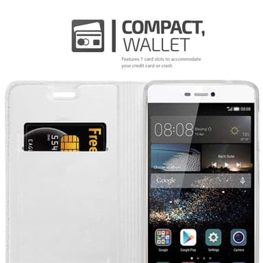 Huawei P8 Suojakuori Lompakkokotelo (Hopea)