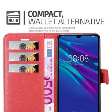Huawei Y6 2019 Suojakuori Lompakkokotelo (Punainen)