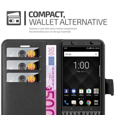 Blackberry KEYONE Suojakuori Lompakkokotelo (Musta)