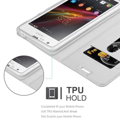 Sony Xperia SP Suojakuori Lompakkokotelo (Hopea)