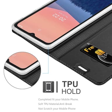 Nokia C21 Suojakuori Lompakkokotelo (Musta)