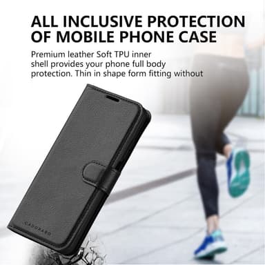 OnePlus Nord N200 5G Suojakuori Lompakkokotelo (Musta)