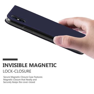 iPhone X / XS Suojakuori Lompakkokotelo (Sininen)