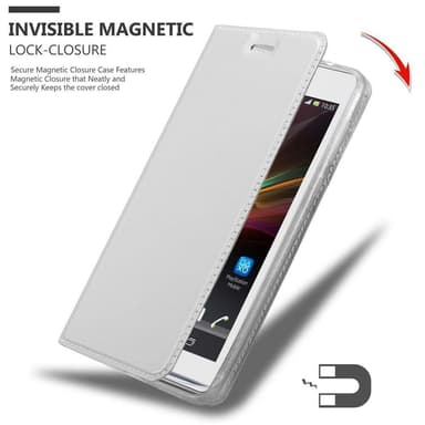 Sony Xperia SP Suojakuori Lompakkokotelo (Hopea)