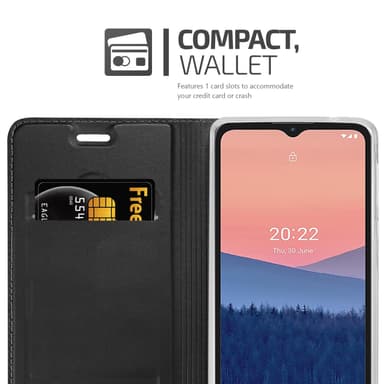 Nokia C21 Suojakuori Lompakkokotelo (Musta)