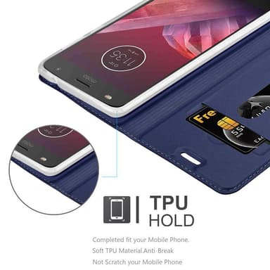 Motorola MOTO Z2 Suojakuori Lompakkokotelo (Sininen)