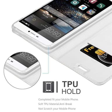 Huawei P8 Suojakuori Lompakkokotelo (Hopea)