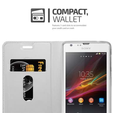Sony Xperia SP Suojakuori Lompakkokotelo (Hopea)