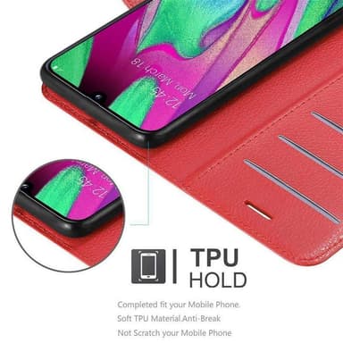 Samsung Galaxy A40 Suojakuori Lompakkokotelo (Punainen)