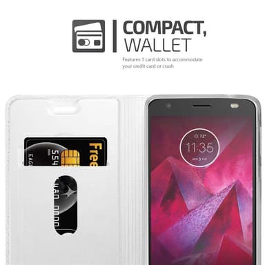 Motorola MOTO Z Suojakuori Lompakkokotelo (Hopea)