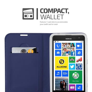 Nokia Lumia 625 Suojakuori Lompakkokotelo (Sininen)