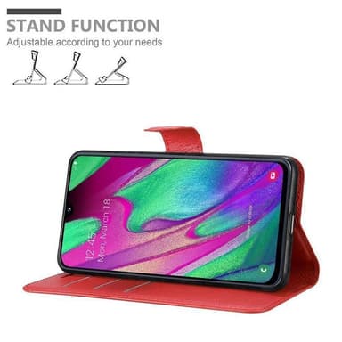 Samsung Galaxy A40 Suojakuori Lompakkokotelo (Punainen)