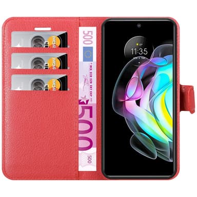Motorola EDGE 20 Suojakuori Lompakkokotelo (Punainen)