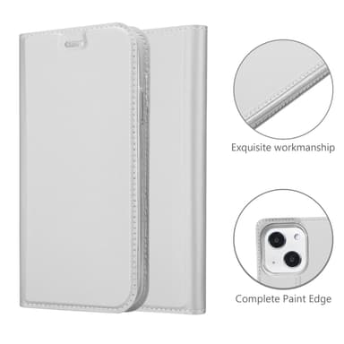 iPhone 13 MINI Suojakuori Lompakkokotelo (Hopea)