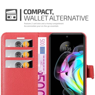 Motorola EDGE 20 Suojakuori Lompakkokotelo (Punainen)