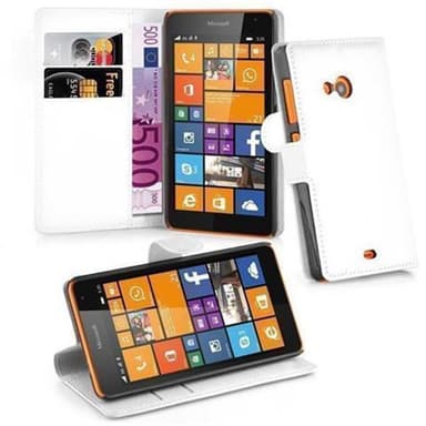 Nokia Lumia 535 Suojakuori Lompakkokotelo (Valkoinen)
