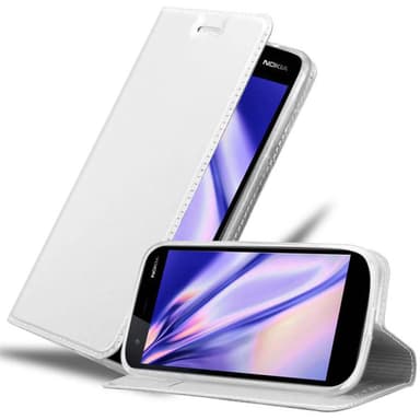 Nokia 1 2018 Suojakuori Lompakkokotelo (Hopea)
