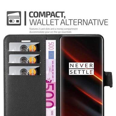 OnePlus 7T PRO Suojakuori Lompakkokotelo (Musta)