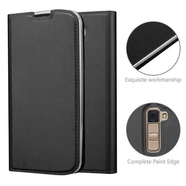 LG K10 2016 Suojakuori Lompakkokotelo (Musta)