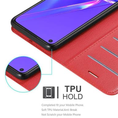 Oppo A72 Suojakuori Lompakkokotelo (Punainen)