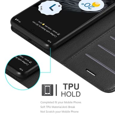Google PIXEL 7 PRO Suojakuori Lompakkokotelo (Musta)