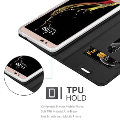 LG K10 2016 Suojakuori Lompakkokotelo (Musta)