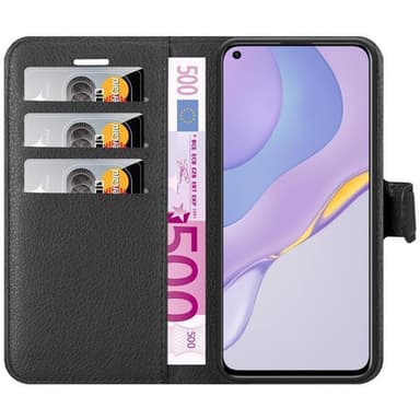 Huawei NOVA 7 5G Suojakuori Lompakkokotelo (Musta)