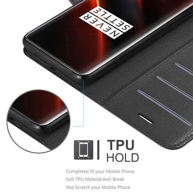 OnePlus 7T PRO Suojakuori Lompakkokotelo (Musta)