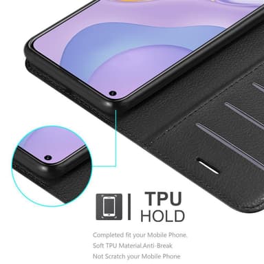 Huawei NOVA 7 5G Suojakuori Lompakkokotelo (Musta)