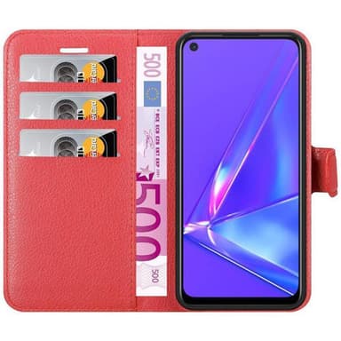 Oppo A72 Suojakuori Lompakkokotelo (Punainen)