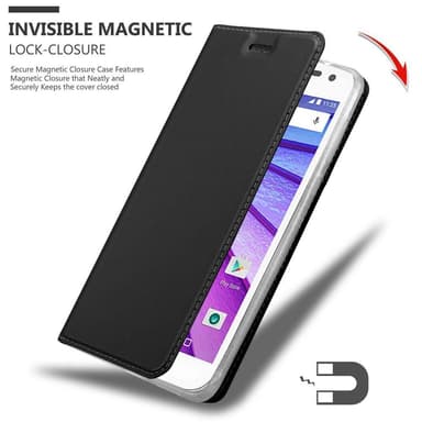 Motorola MOTO G3 Suojakuori Lompakkokotelo (Musta)