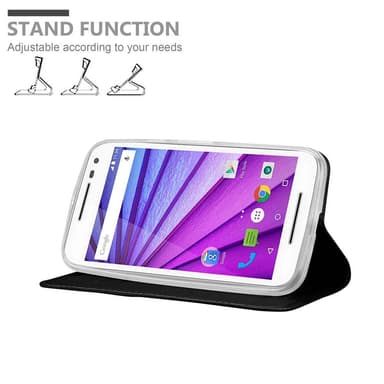 Motorola MOTO G3 Suojakuori Lompakkokotelo (Musta)