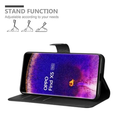 Oppo FIND X5 Suojakuori Lompakkokotelo (Musta)