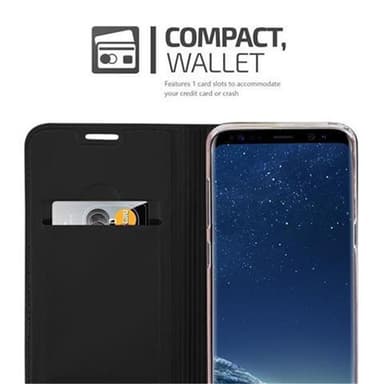 Samsung Galaxy S8 Suojakuori Lompakkokotelo (Musta)