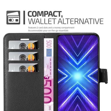 Honor 9X Suojakuori Lompakkokotelo (Musta)