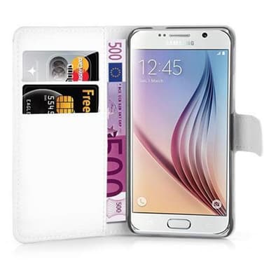 Samsung Galaxy S6 Suojakuori Lompakkokotelo (Valkoinen)