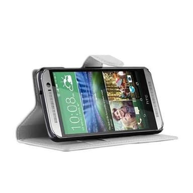 HTC ONE M8 MINI Suojakuori Lompakkokotelo (Valkoinen)