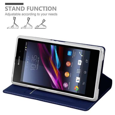 Sony Xperia Z1 Suojakuori Lompakkokotelo (Sininen)