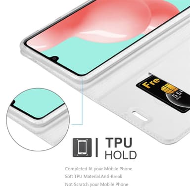 Samsung Galaxy A41 Suojakuori Lompakkokotelo (Hopea)