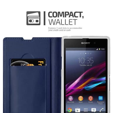 Sony Xperia Z1 Suojakuori Lompakkokotelo (Sininen)