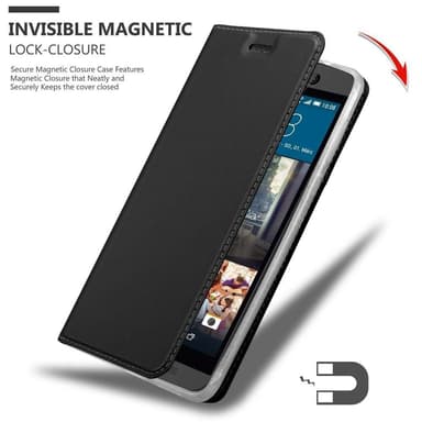 HTC ONE M9 Suojakuori Lompakkokotelo (Musta)