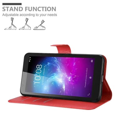 ZTE Blade A3 2019 Suojakuori Lompakkokotelo (Punainen)