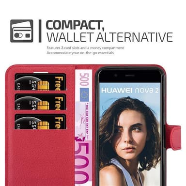 Huawei NOVA 2 Suojakuori Lompakkokotelo (Punainen)