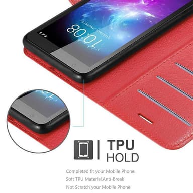 ZTE Blade A3 2019 Suojakuori Lompakkokotelo (Punainen)