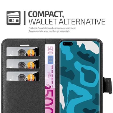 Huawei P40 Suojakuori Lompakkokotelo (Musta)