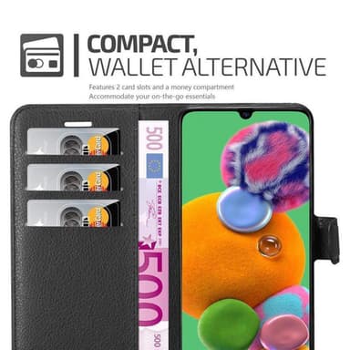 Samsung Galaxy A90 5G Suojakuori Lompakkokotelo (Musta)