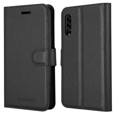 Samsung Galaxy A90 5G Suojakuori Lompakkokotelo (Musta)