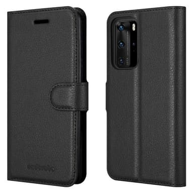 Huawei P40 Suojakuori Lompakkokotelo (Musta)