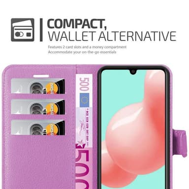 Samsung Galaxy A41 Suojakuori Lompakkokotelo (Violetti)